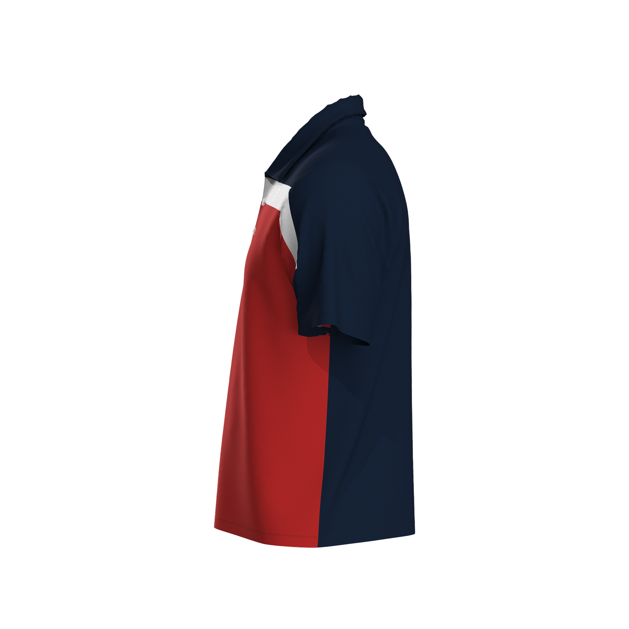 All Day Polo - Men's Color Block - Red & Navy