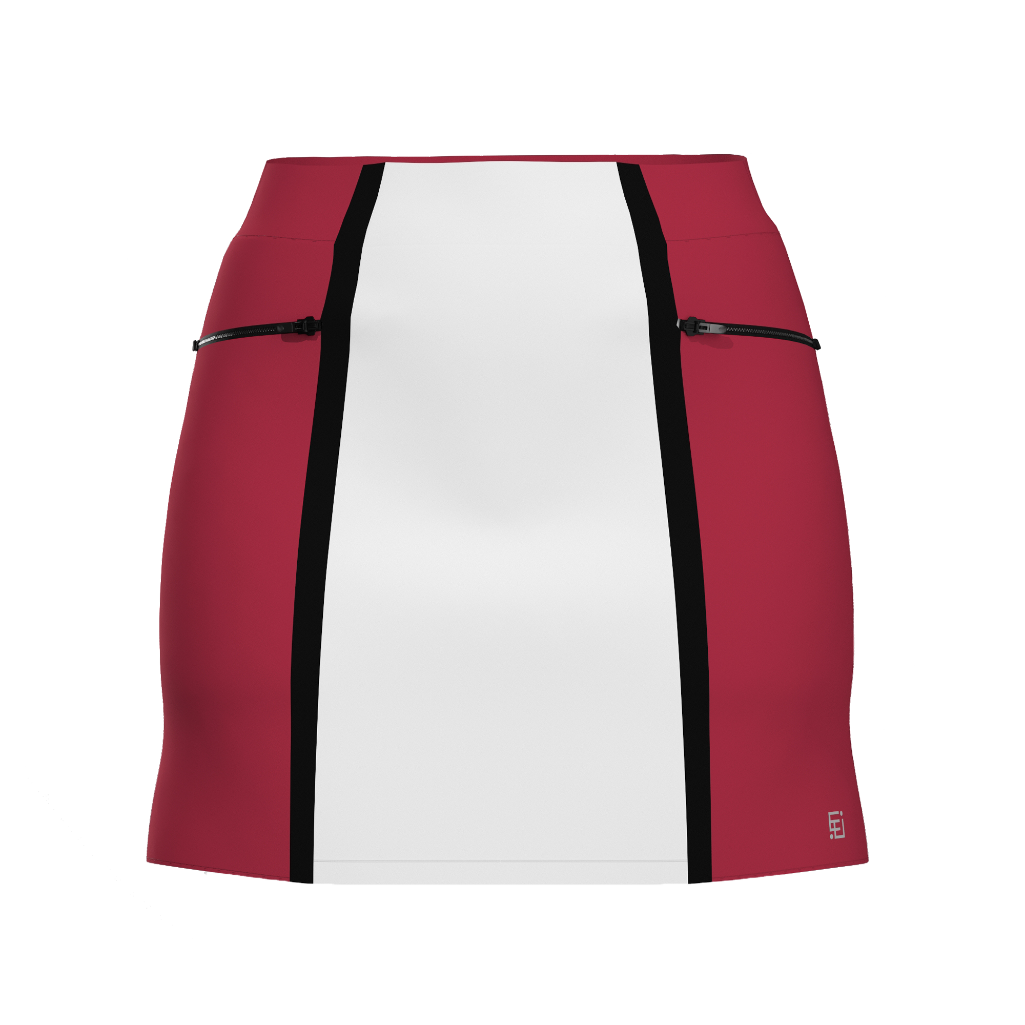 Maroon Color Block Skort