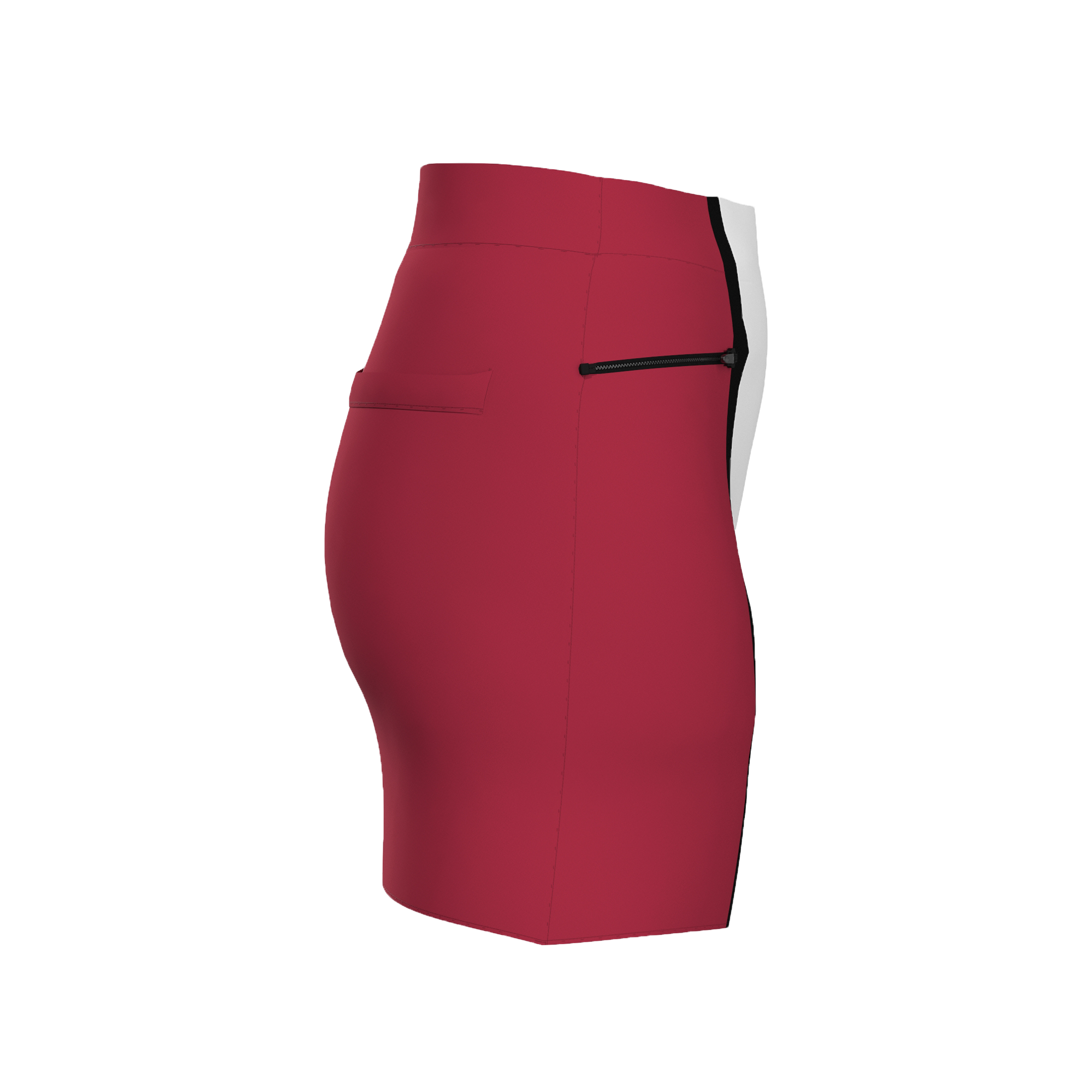 Maroon Color Block Skort